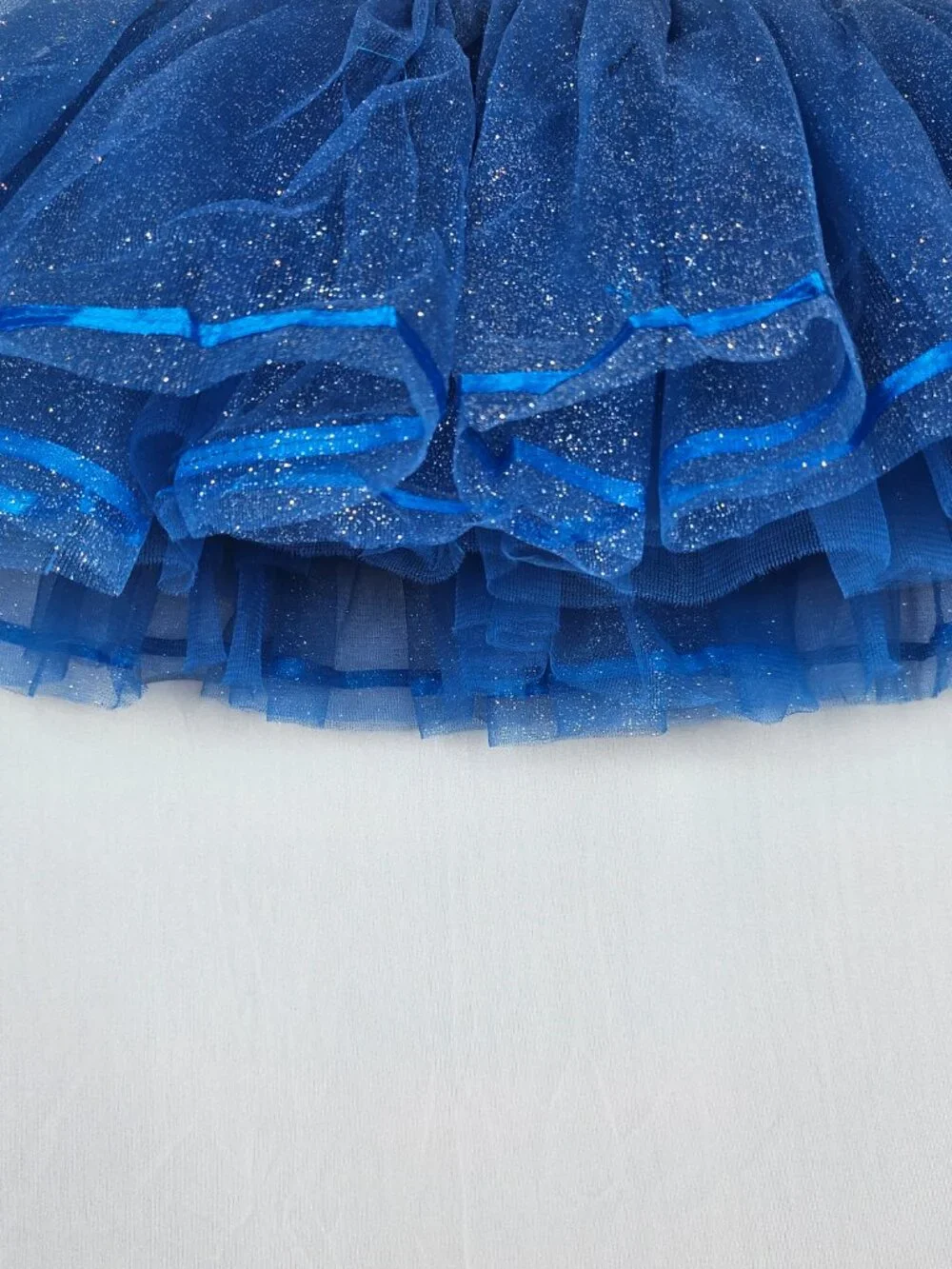 Blue Glitter Tutu Skirt | Halloween Princess Fairy Ballet | Kids Size Med/Lg